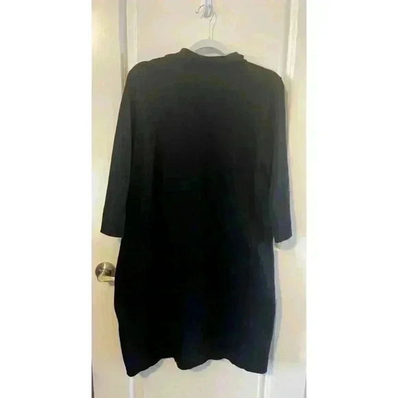 J. Jill Turtleneck Dress Womens Size Medium Black Long Sleeve Stretch Pullover - Picture 3 of 6
